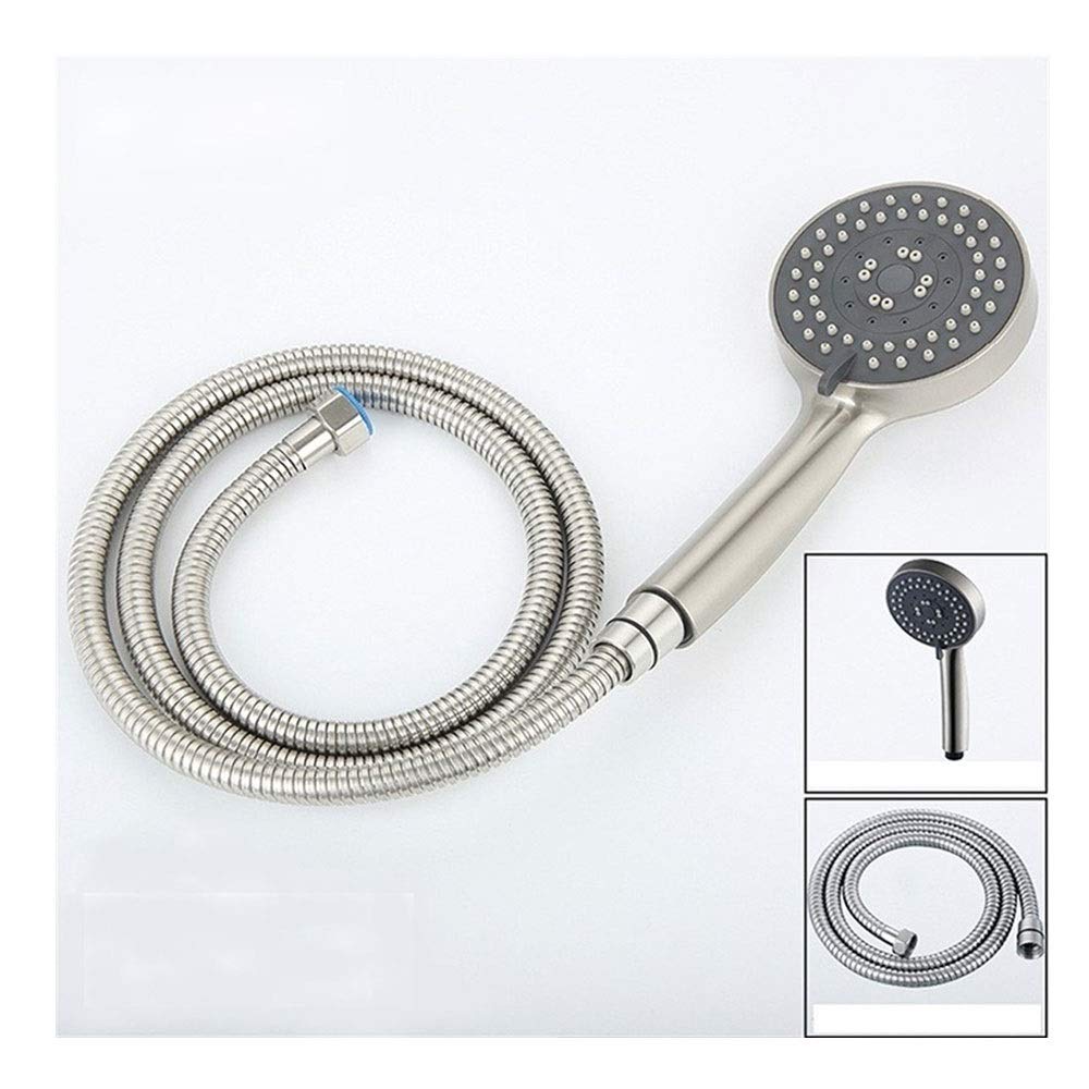 Juego de Cabezal de Ducha Mezclador con Manguera de 1,5 m y Soporte, Ajuste Universal con 5 Modos de pulverización Ajustables, Cabezal de Ducha de baño Cromado con Experiencia de Masaje (Tam