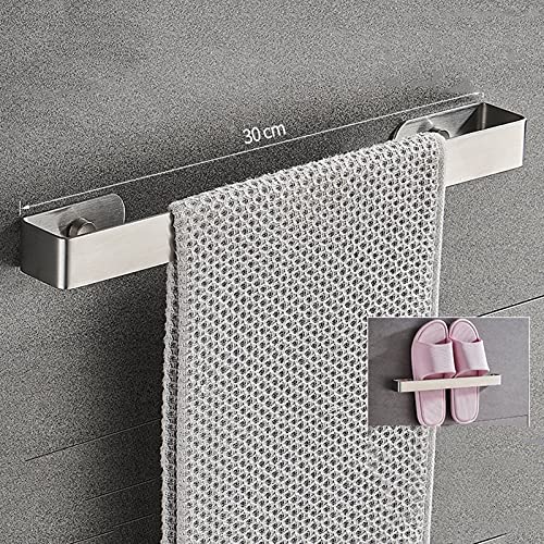 Porte-serviettes 30 cm pour petits espaces, fixation murale simple en acier - 2