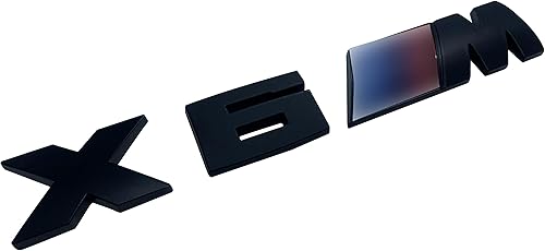 X6M - Adhesivo de repuesto de tamaño emblema para la tapa del maletero de BMW emblema trasero placa de identificación etiquetas de números negro