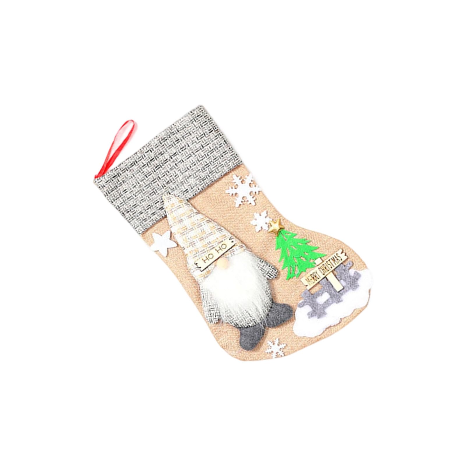Hsioluted Lovely Christmas Stockings Ornament Candy Gift Bag Christmas Hanging Socks for Tree Fireplaces Holiday Decoration Lovely Hanging Socks