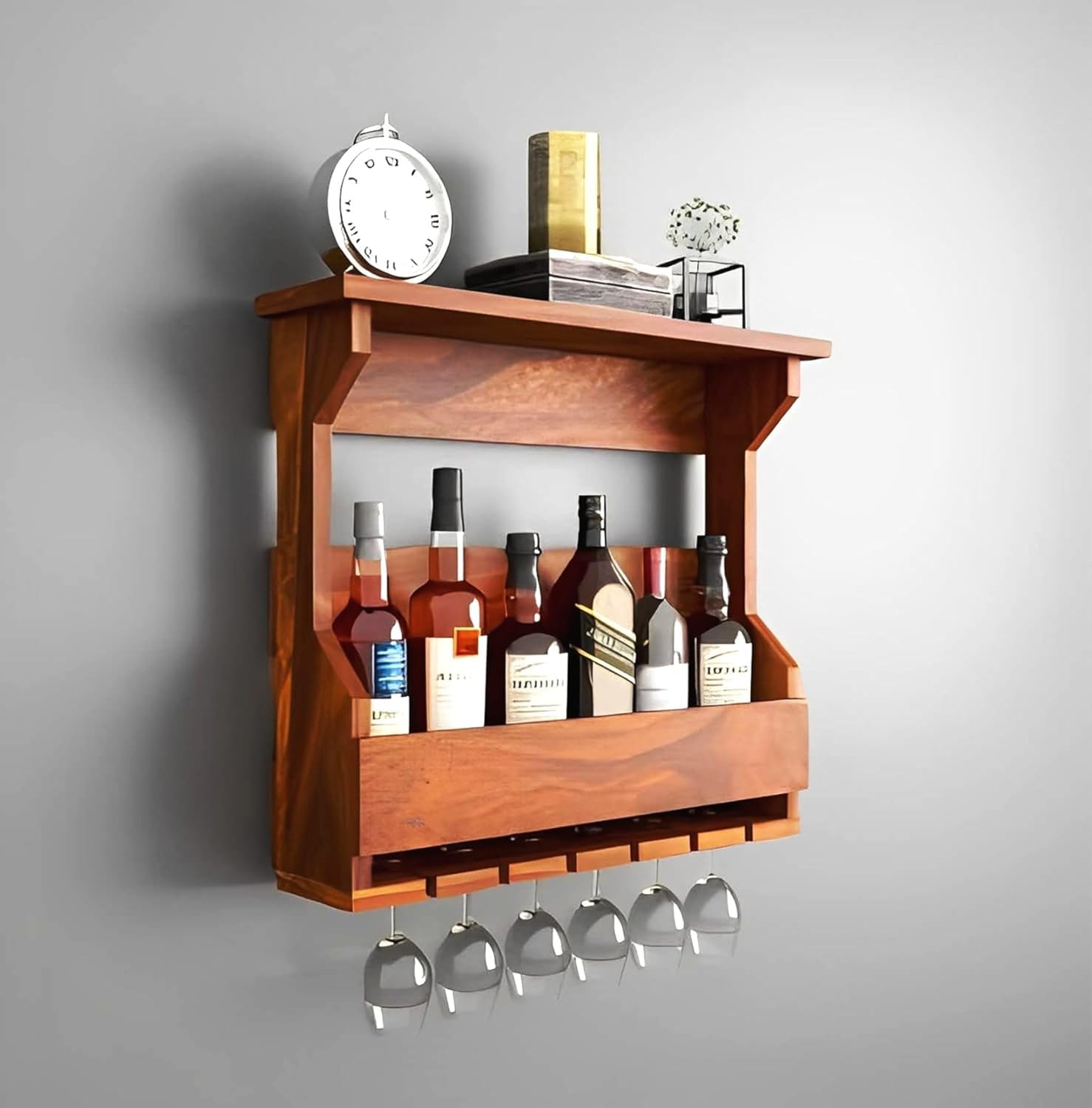 Solid Sheesham Wood Bar Cabinet | Wooden Bar Cabinet for Bar, Hotel | Finish Color - (Natural Finish)-image-47