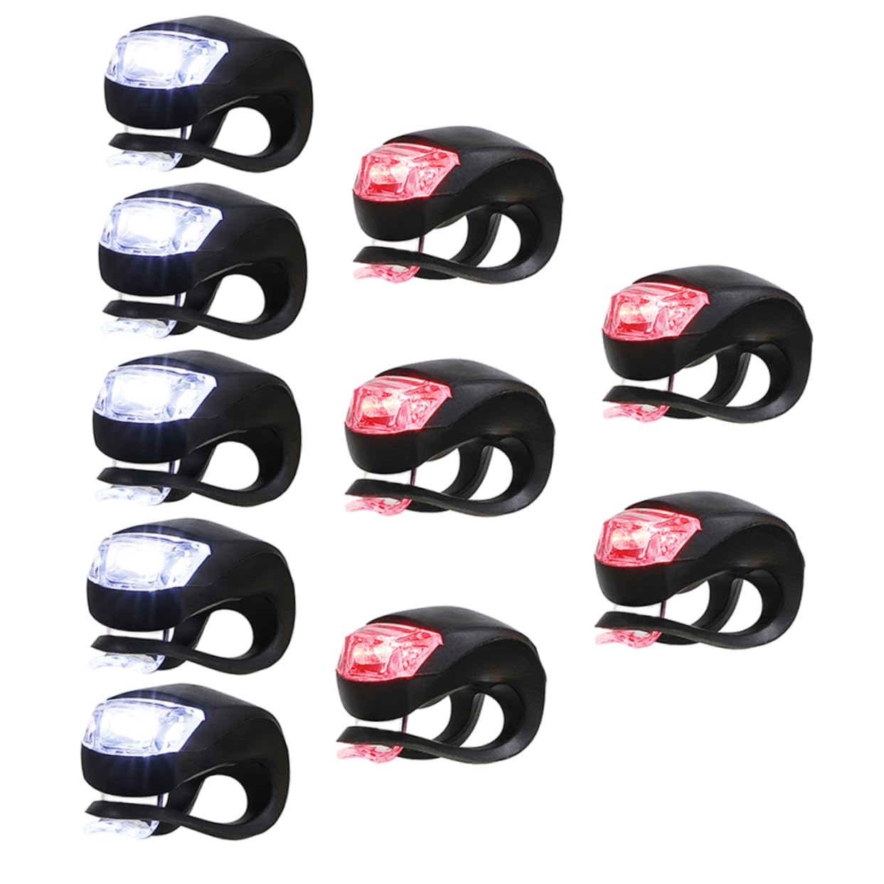 COOLHIYA 10pcs Bike Cycling Front Rear Wheel Safety Light Lamp Accessories Led Lights for Bike