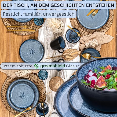 SÄNGER Aruba Steingut Geschirr Set 18 tlg, Teller Set 6 Personen, Geschir – Ansicht 3