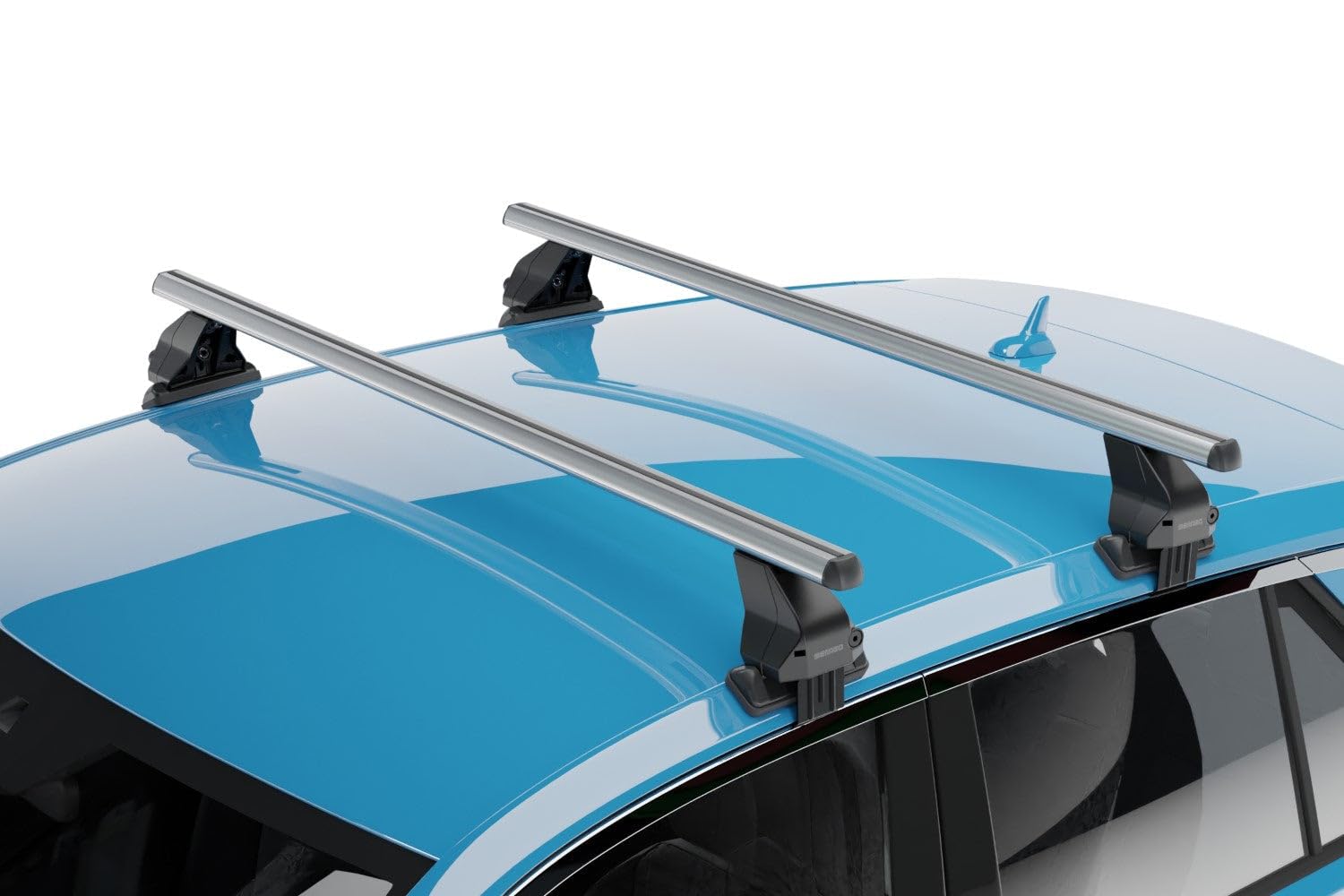 Barre portatutto Menabo Omega in acciaio compatibili con TOYOTA Yaris/Vitz (XP210) 4 porte dal 2020 in poi con tetto liscio