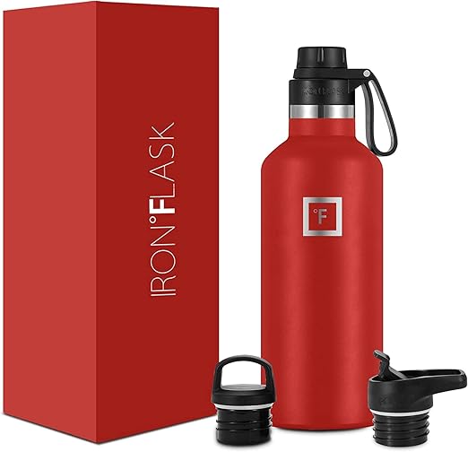 IRON °FLASK Sports Water Bottle 3 Lids (Narrow Spout Lid