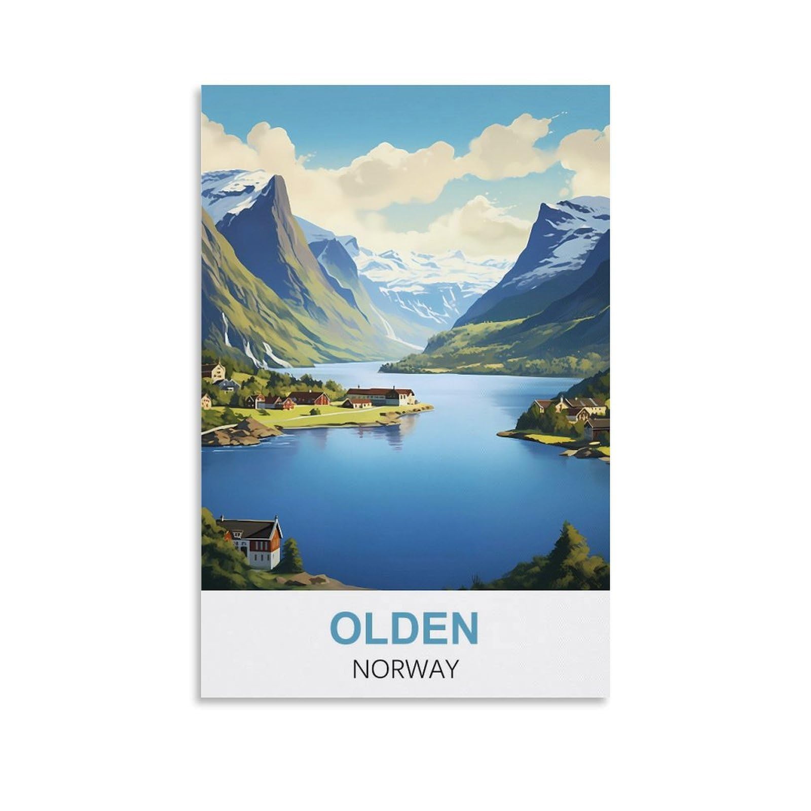 WHCHEEH Olden Norway Vintage Travel Poster 08x12inch(20x30cm) Canvas Art Print Wall Art Decor Picture