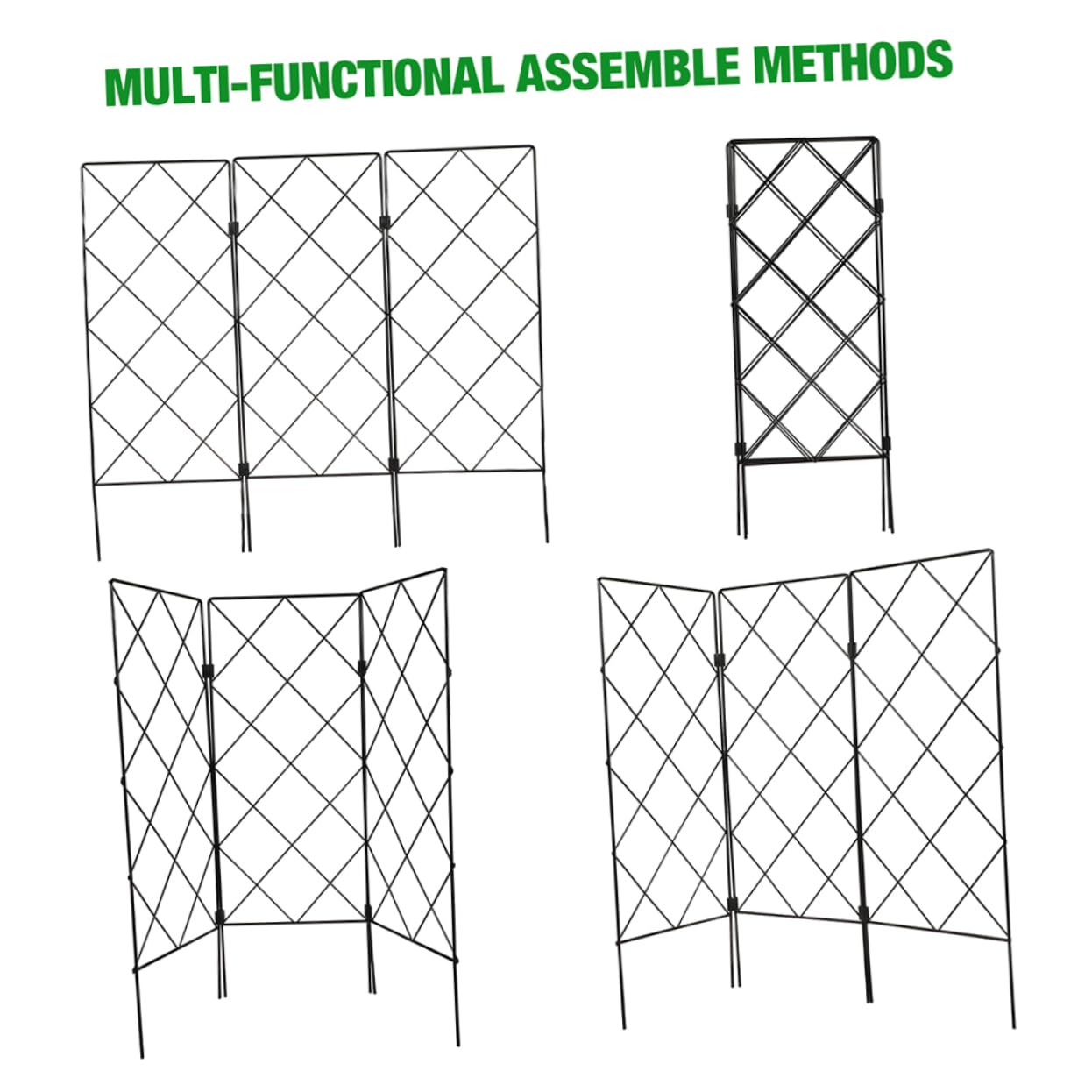 Treillis de Jardin Pliable en Fer, 5 Pièces, pour Plantes Grimpantes