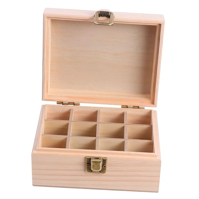 Essential Oil Storage Box Wood Holder 12 Compartment Aromatherapy Bottles Organizer Humidifier Essential Oil Case Travel Essential Oil