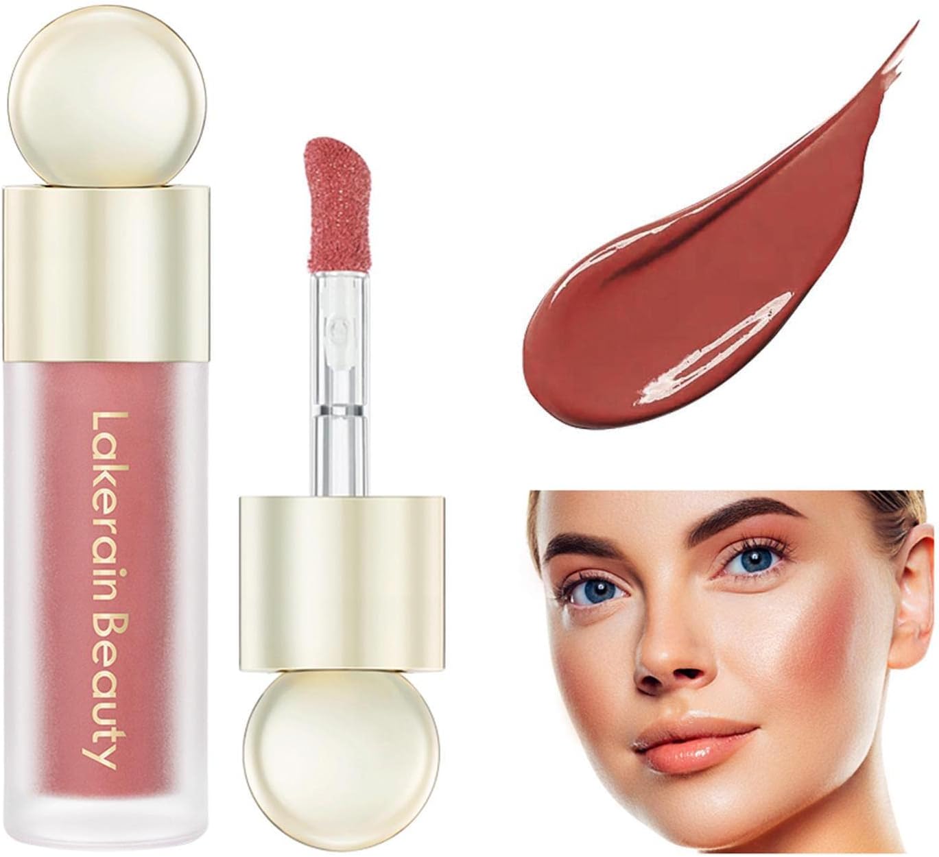 Blush em Creme 1/5 Cores, Blush em Creme Líquido, Blush Líquido para Bochechas, Blush em Creme