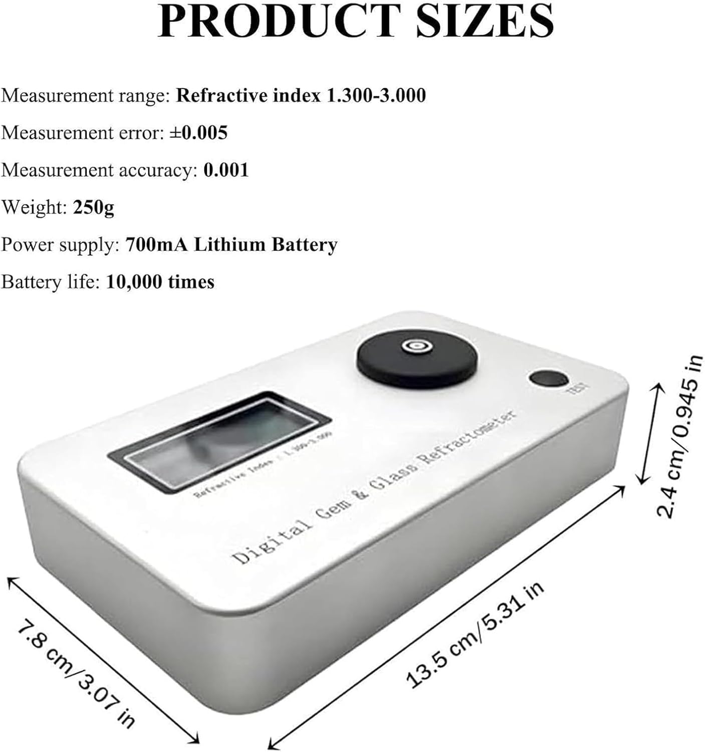 Gemstone Refractometer,Jewelry Authenticity Tester, Calibration