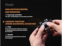 Vista 5 de Fenix HM65R - Linterna frontal recargable USB con funda de transporte APB-20, 1400 lúmenes, impermeable, doble foco y reflector, incluido