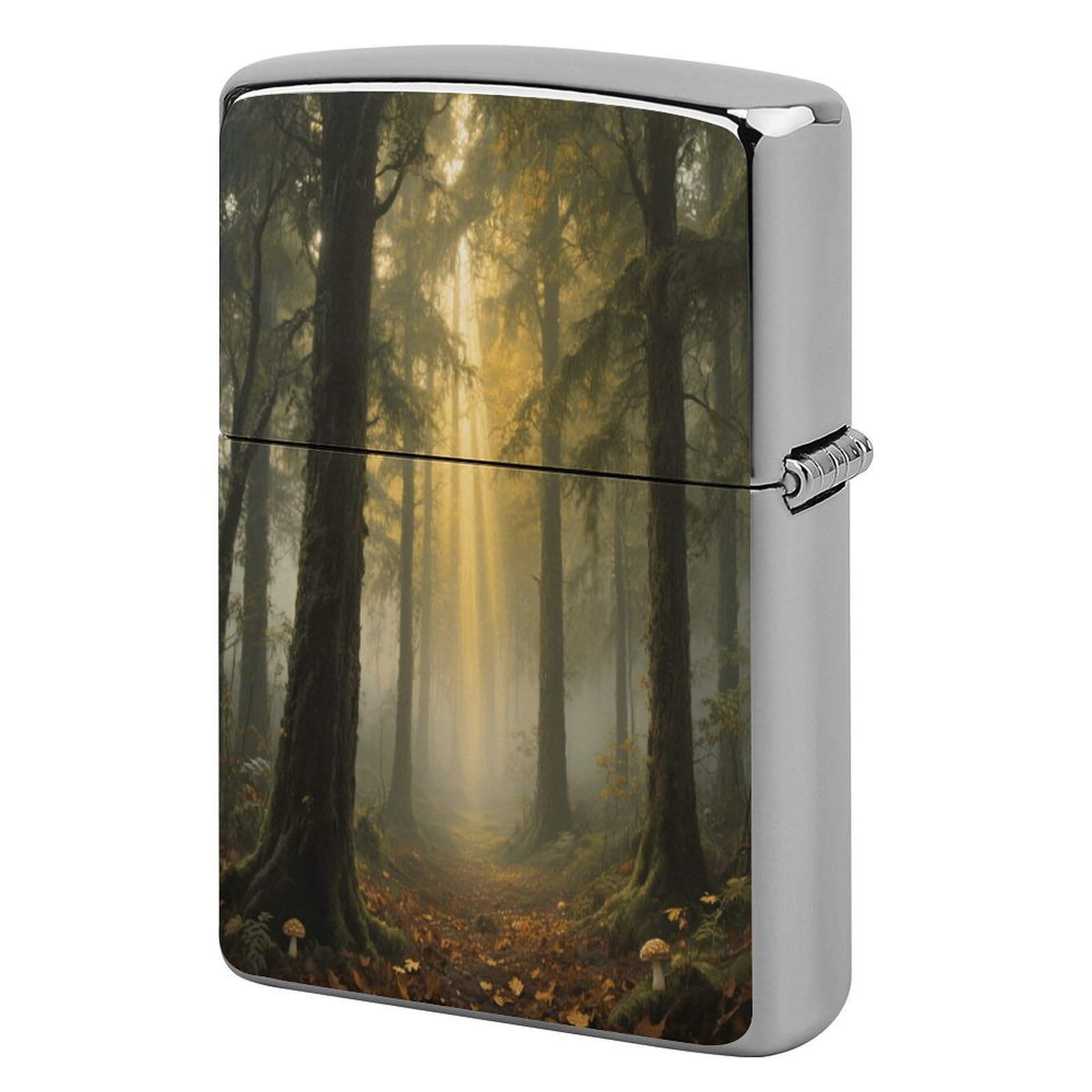 Fekiloot Style Mysterious Primeval Forest Lighter Case Cover Metal Lighter Case
