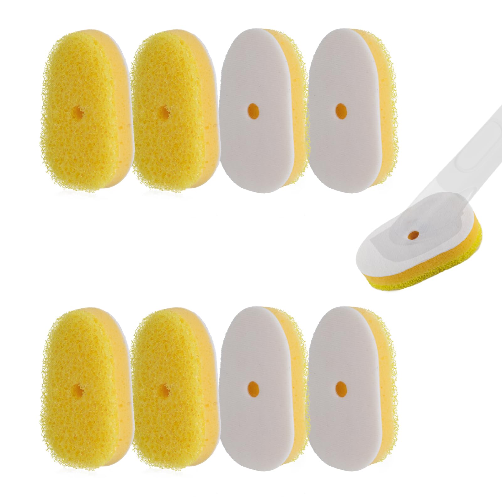 Wkłady do gąbki do różdżki do naczyń, kompatybilne z Scrub Daddy – wymienne głowice, szczotka do czyszczenia przyklejonych potraw, wymienne głowice gąbki do czyszczenia kuchni, (tylko wkłady)