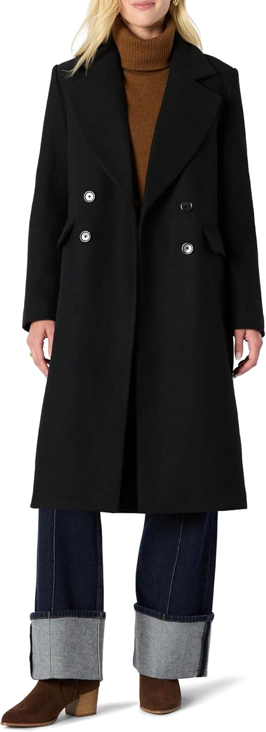 Amazon Essentials Women’s (Demi’s Pick) Relaxed-Fit Double-Breasted Wool-Blend Longline Coat