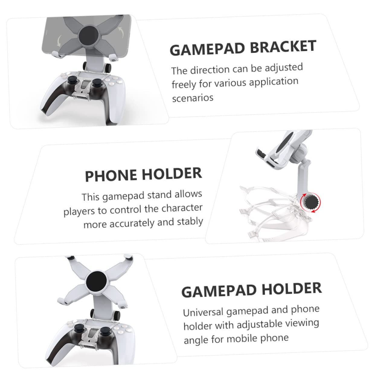 DOITOOL 2piezas Soporte Para Controlador De Inalámbrico y Teléfono Móvil Compatible Fabricado Duradero Para Ver Videos y Jugar Móvil