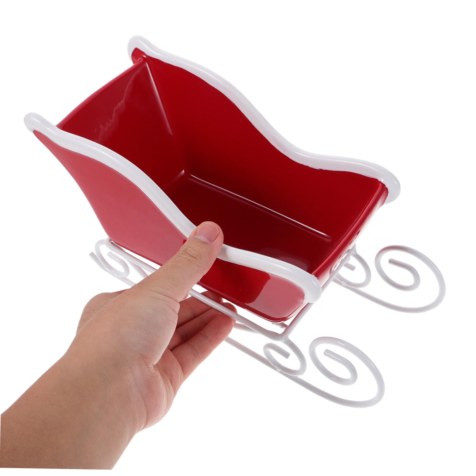 Miniatura Navideño con Base Roja Adorno Festivo para Decoración de Mesa Hogar y Oficina Centro de Mesa Navideño para Acogedor