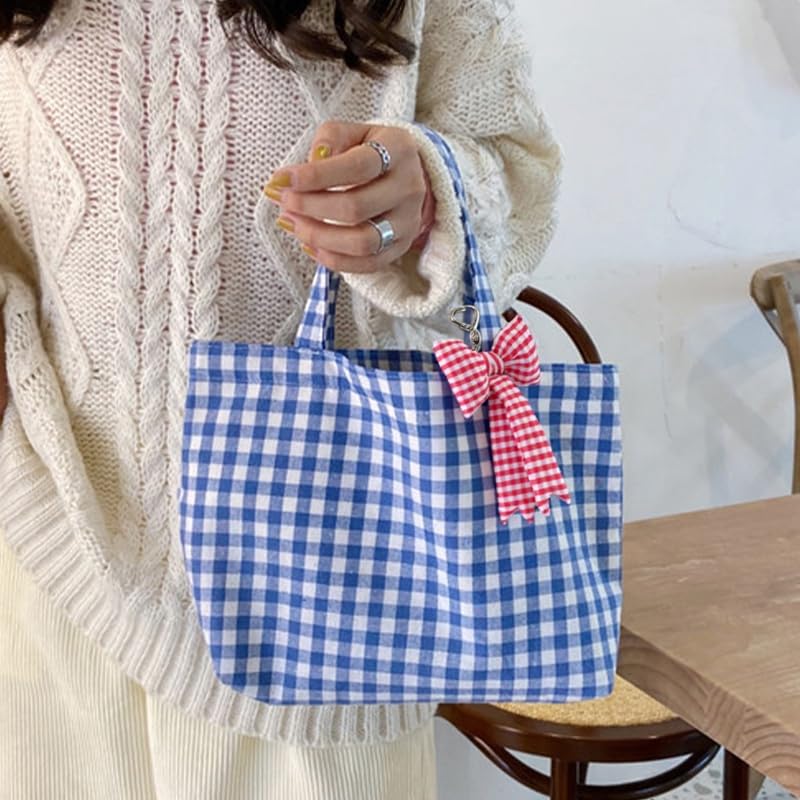 Image of Pink Bow Keychain Bag Charms Y2K Bowknot Plaid Keychains Coquette Aesthetic Purse Handbag Backpacks Charms (Pink 1)