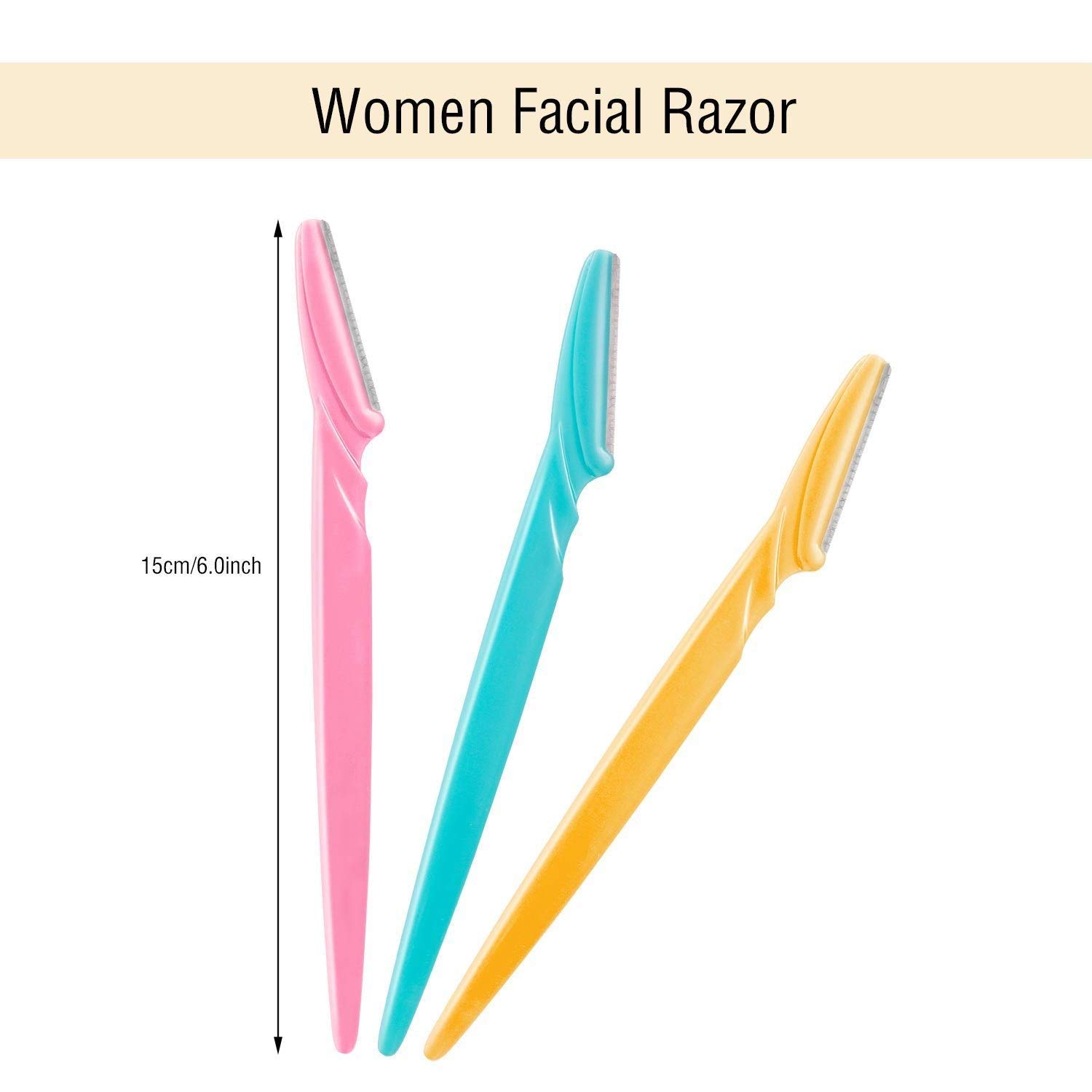 Top Select TW Eyebrow Razor for Face Women and Men | Eyebrow Razor | Painless Facial Hair Remover (Multicolored). (Packs of 6) 4