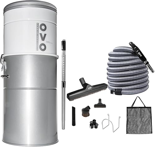 Miniatura 5 de OVO Potente sistema de aspiración central resistente, filtración híbrida (con o sin bolsas desechables) 35L o 9.25 galones, 750 vatios de aire