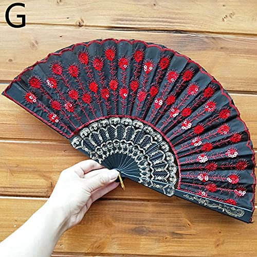 Abanico plegable de lentejuelas para bodas y fiestas de verano