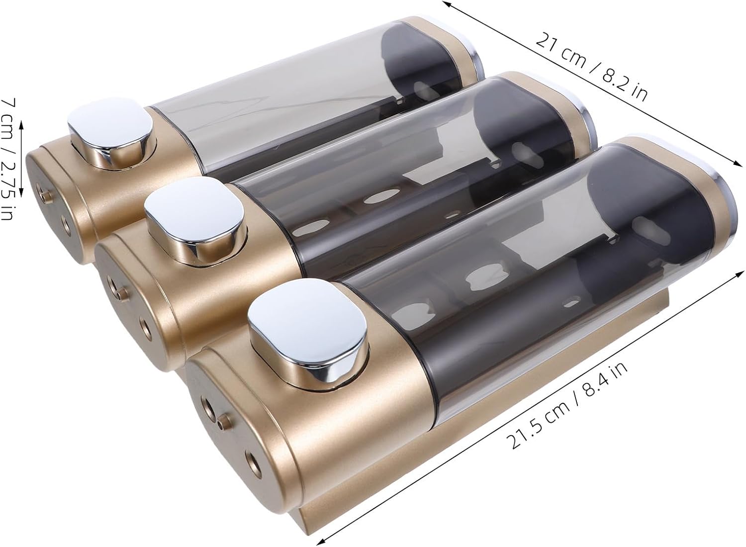 Shower Soap Dispenser, ABS Organizer Wall Mounted Triple Chamber image 2