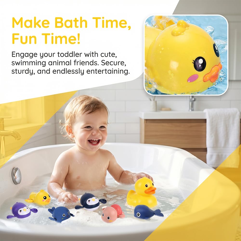 Lot De 6 Jouets De Bain Bébé – Poissons à Remonter – Flottants Et Nageurs – Dès 1 An – Cadeau Baignoire Piscine