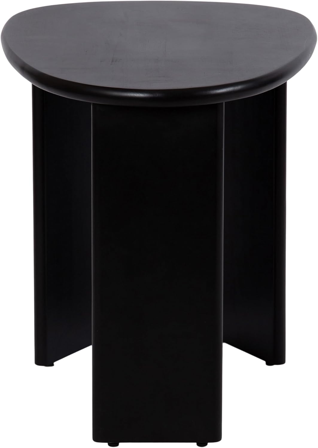 Kate and Laurel Tortola Modern Irregular Round Side Table, 22 x 18 x 20, Black, Transitional Pebble End Table for Use as Bedroom Nightstand or Living Room Accent Table
