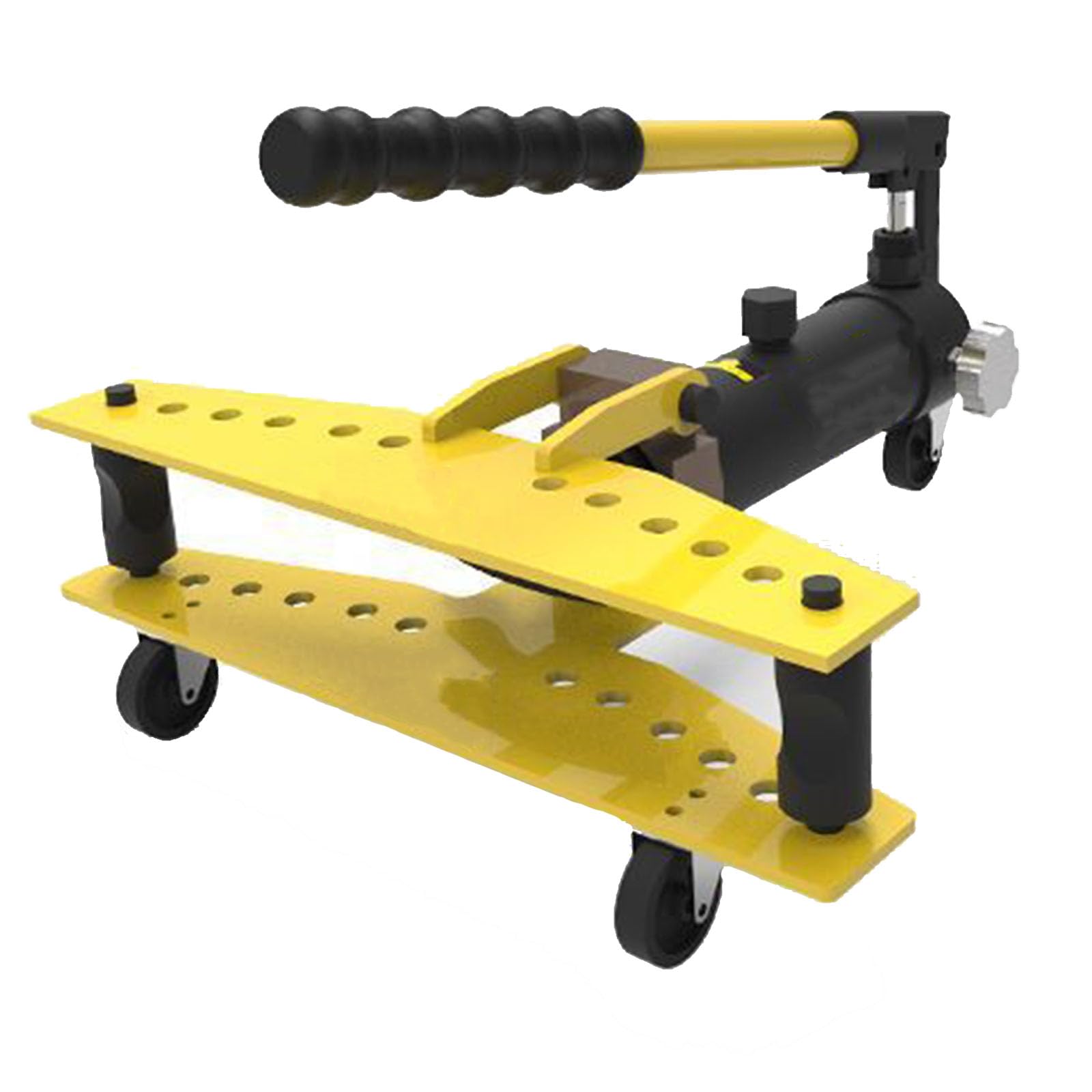 Esta dobladora de Tubos hidráulica Manual, de 6 toneladas con 6 Matrices, es una dobladora de Tubos de Alta Resistencia para Acero, Hierro y Aluminio de 13 a 34 mm.