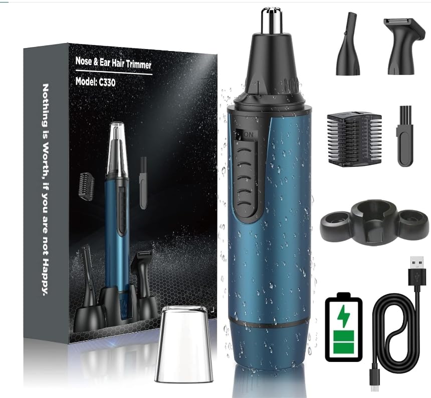 Nose Hair Trimmer for Men 2026 Painless Noses Trimmer Rechargeable Nasal Hair Trimmers for Men,Professional Nose Hair Trimmer with IPX7 Waterproof,Dual Edge Blades for Easy Cleansing