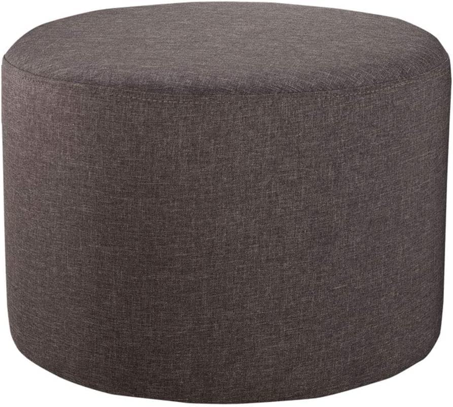 Taburete para piernas de lino acolchado tapizado otomano gris oscuro