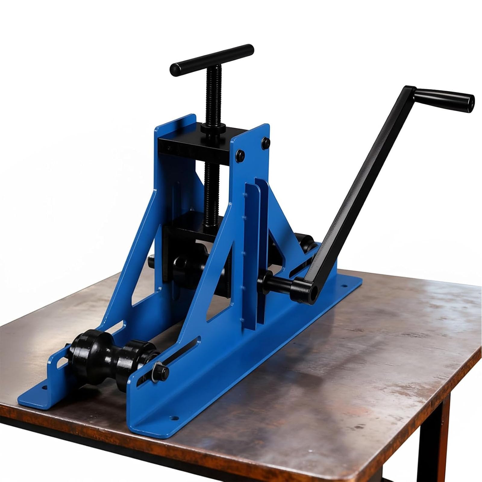 JOSBY Curvatrice per Metalli, Piegatubi da Tavolo A Manovella, con Altezza Regolabile Fino A 120 Mm, per Acciaio, Rame E Alluminio, Ideale per Cantieri Edili E Piccole Officine di Lavorazione