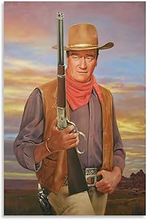 Oil on Canvas Poster American Film Actor John Wayne Portrait Art Poster Aesthetics Poster1 Canvas Painting Posters And Pri...
