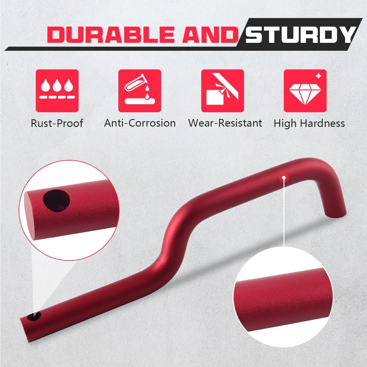 Front Roll Bar Grab Handles Aluminum Alloy Grip Handle Compatible with Ford Bronco 2021 2022 2023 2024 Front Seat 2/4 Door, Sturdy and Durable Grip Handles（Red 2PCS）