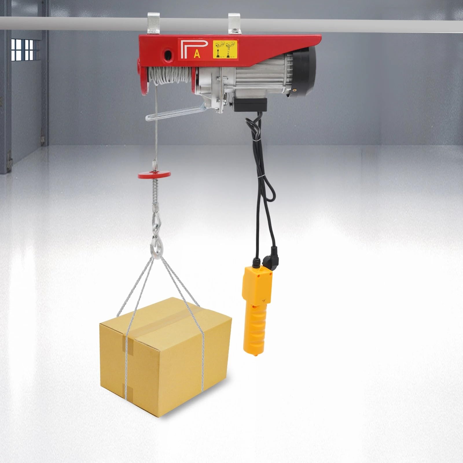 Polipasto eléctrico, cabrestante de 800 kg, 1300 W con control remoto, capacidad de elevación 1764 lb para garaje, taller, construcción