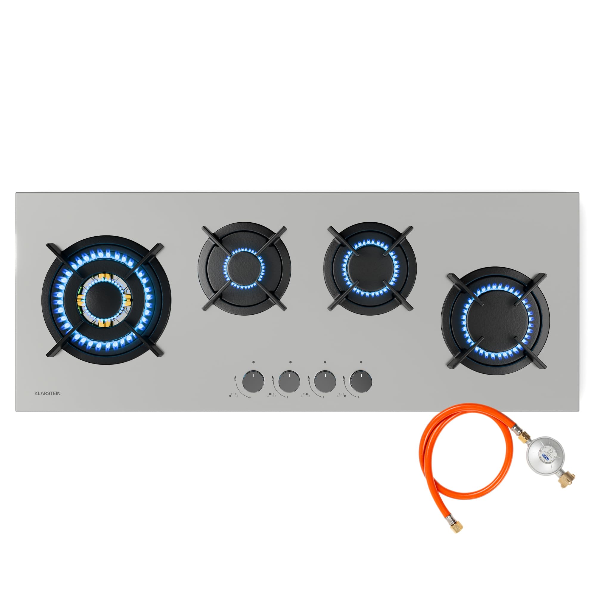 Klarstein Gas Cooker, 2-Burner Built-In Hob, 4200W Stainless Steel & Glass Top, LPG Wok Burner for Kitchen & Campervan — view 20