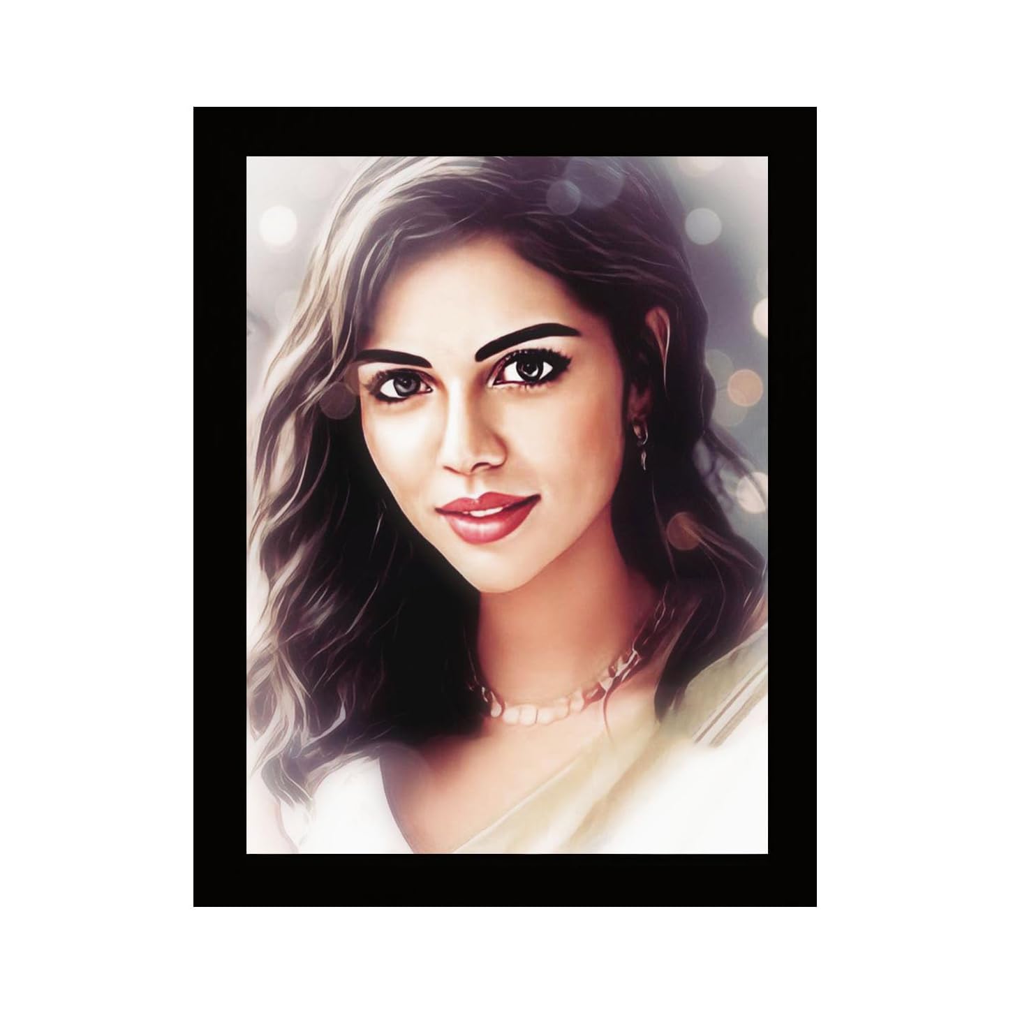 Personalized Digital Oil Painting Wood Photo Frames with Picture Upload for Family Gifts – 12x8 Big Size Customized Photo Frame for Wedding Anniversary, Pack of 1