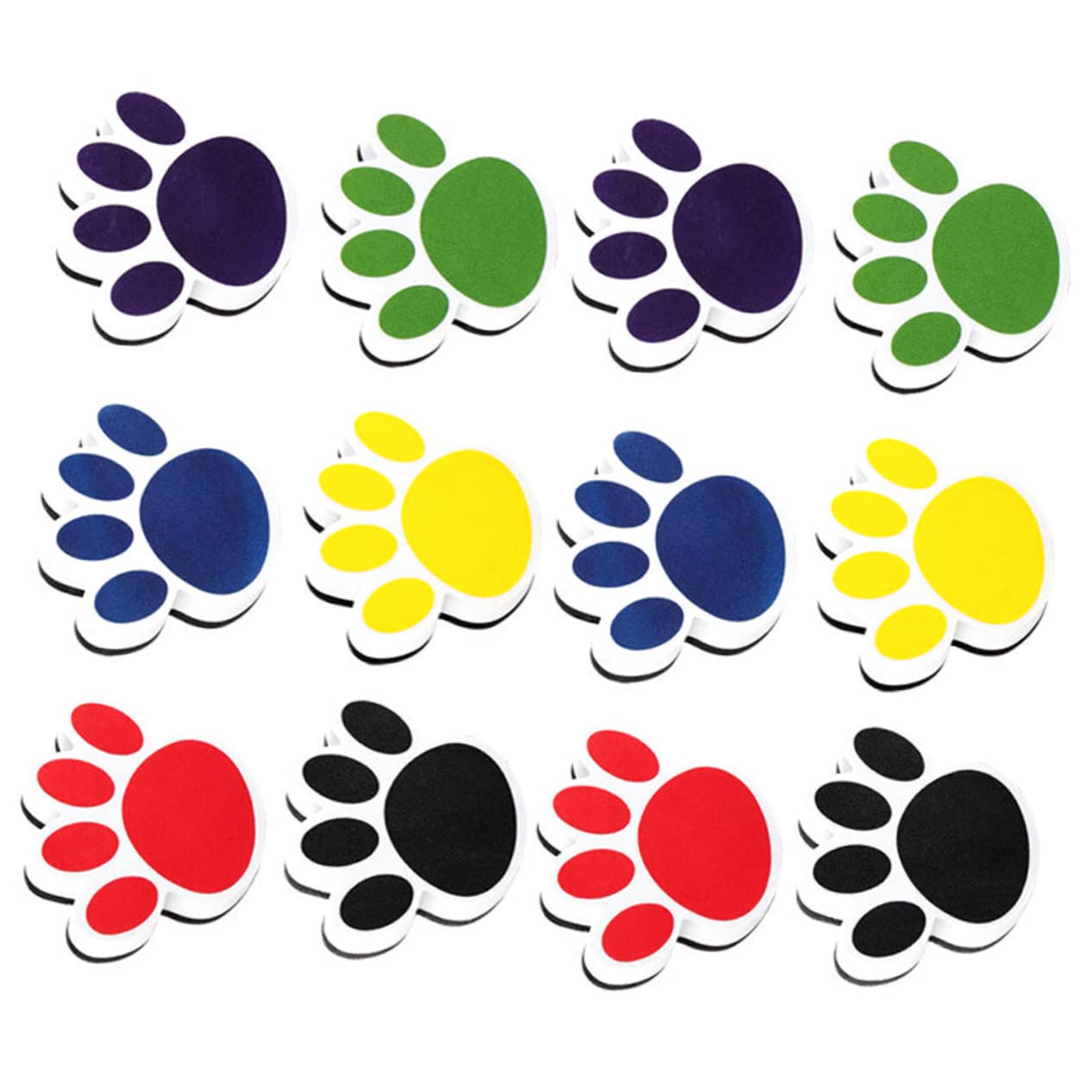 NUOBESTY 48pièces Gomme Effaçable à Sec Forme De Patte De Chat Accessoires De Tableau Scolaire Et Bureau Effaceur Magnétique Réutilisable De Chaque Pour Et Maison