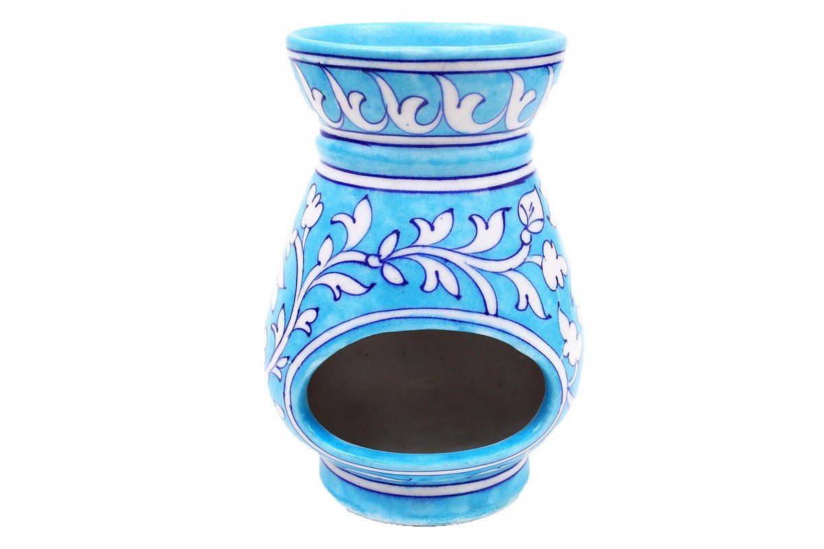Diffuseur d'arôme de poterie bleu Sky Blue pour salon zen et ambiance de chambre