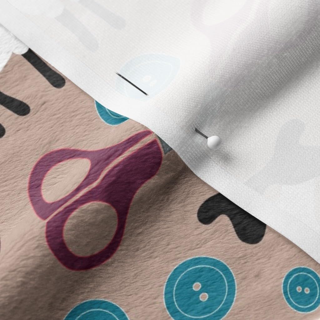 Spoonflower Fabric - Knitting, Spinning, Yarn, Wheel, Scissor, Notions, Knitting Needles Printed on Minky Fabric by The Yard - Sewing Baby Blankets Quilt Backing Plush