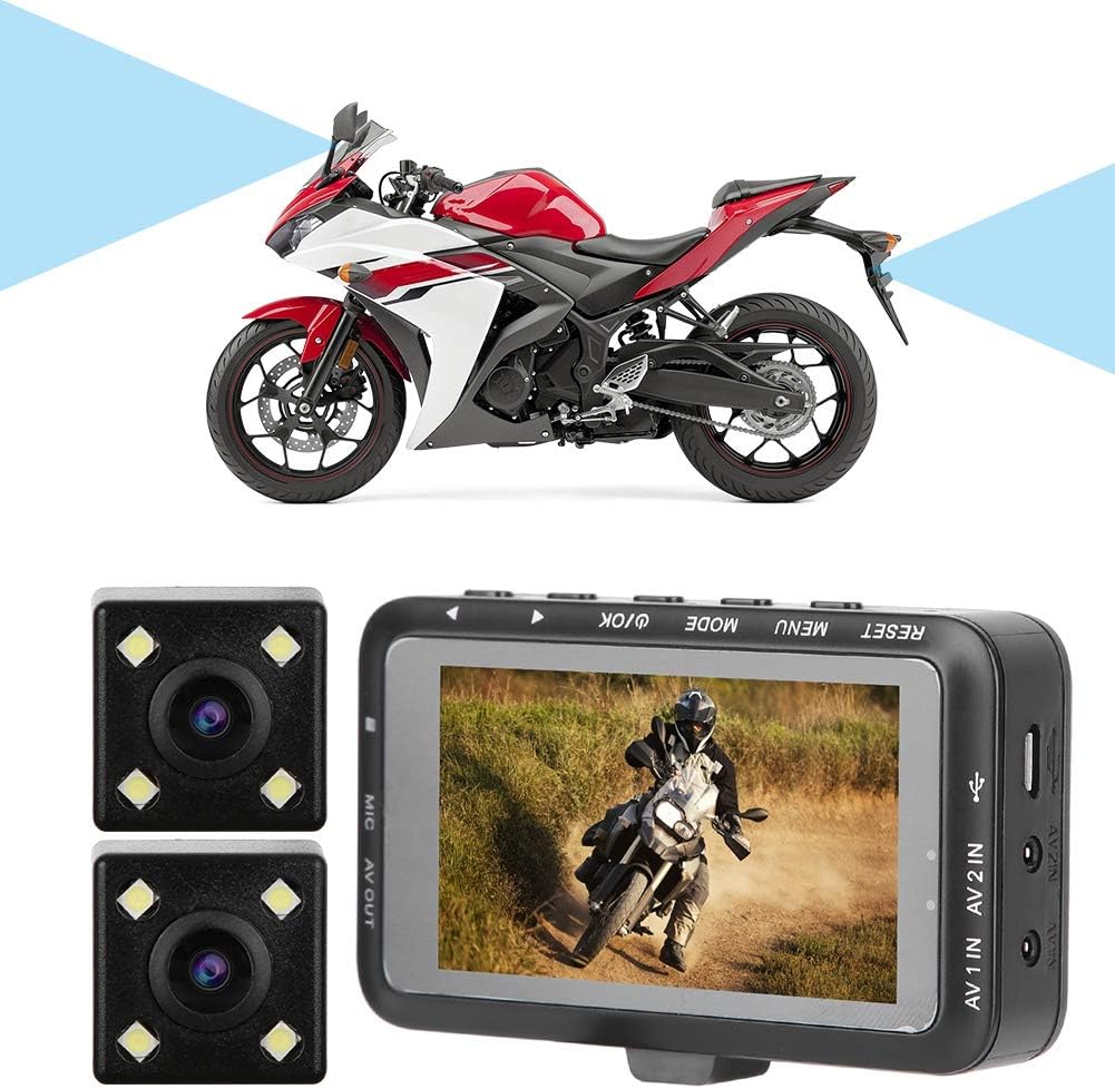 Motorcycle with the DVR main unit and cameras installed