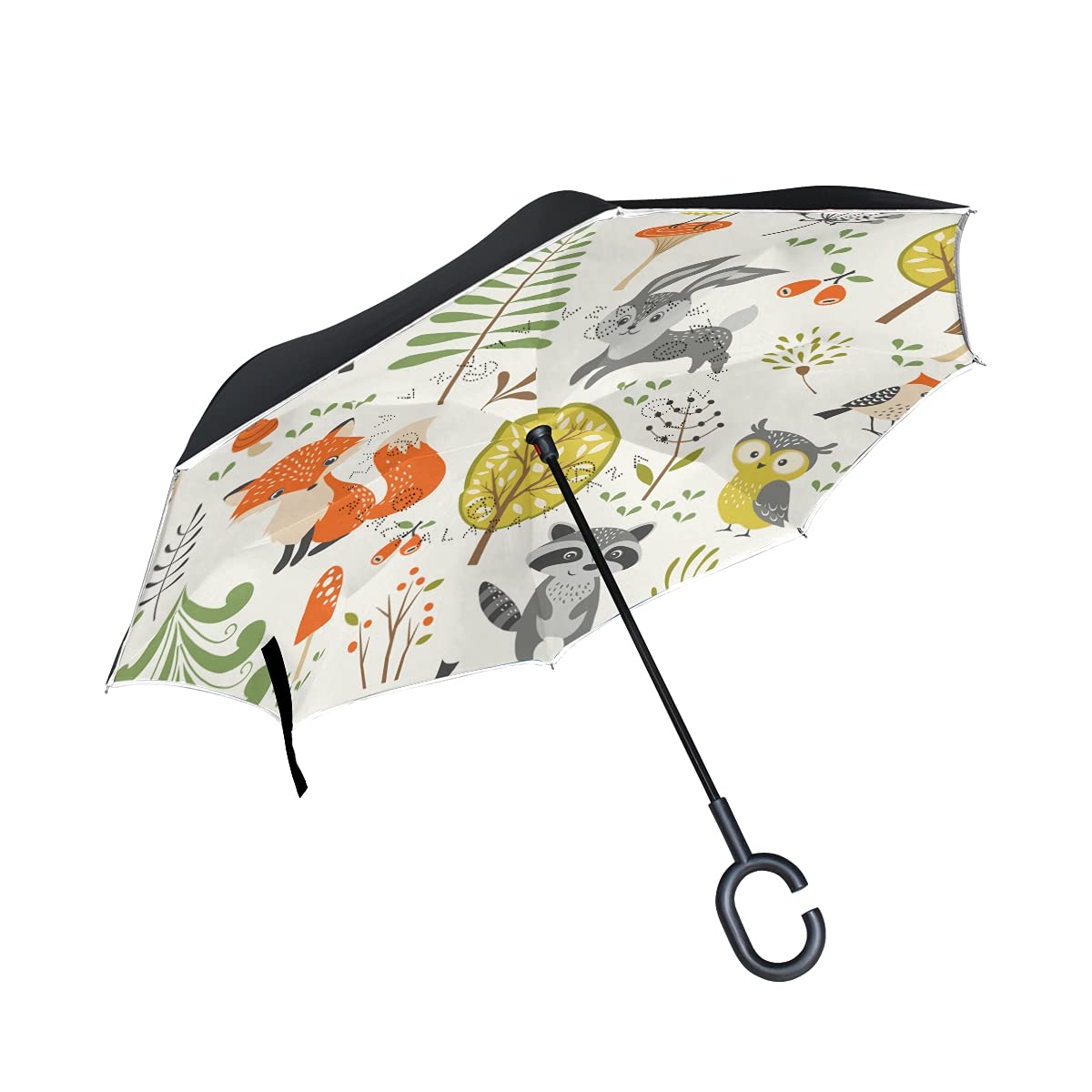 Parapluie inversé coupe-vent résistant aux UV à double couche - 7