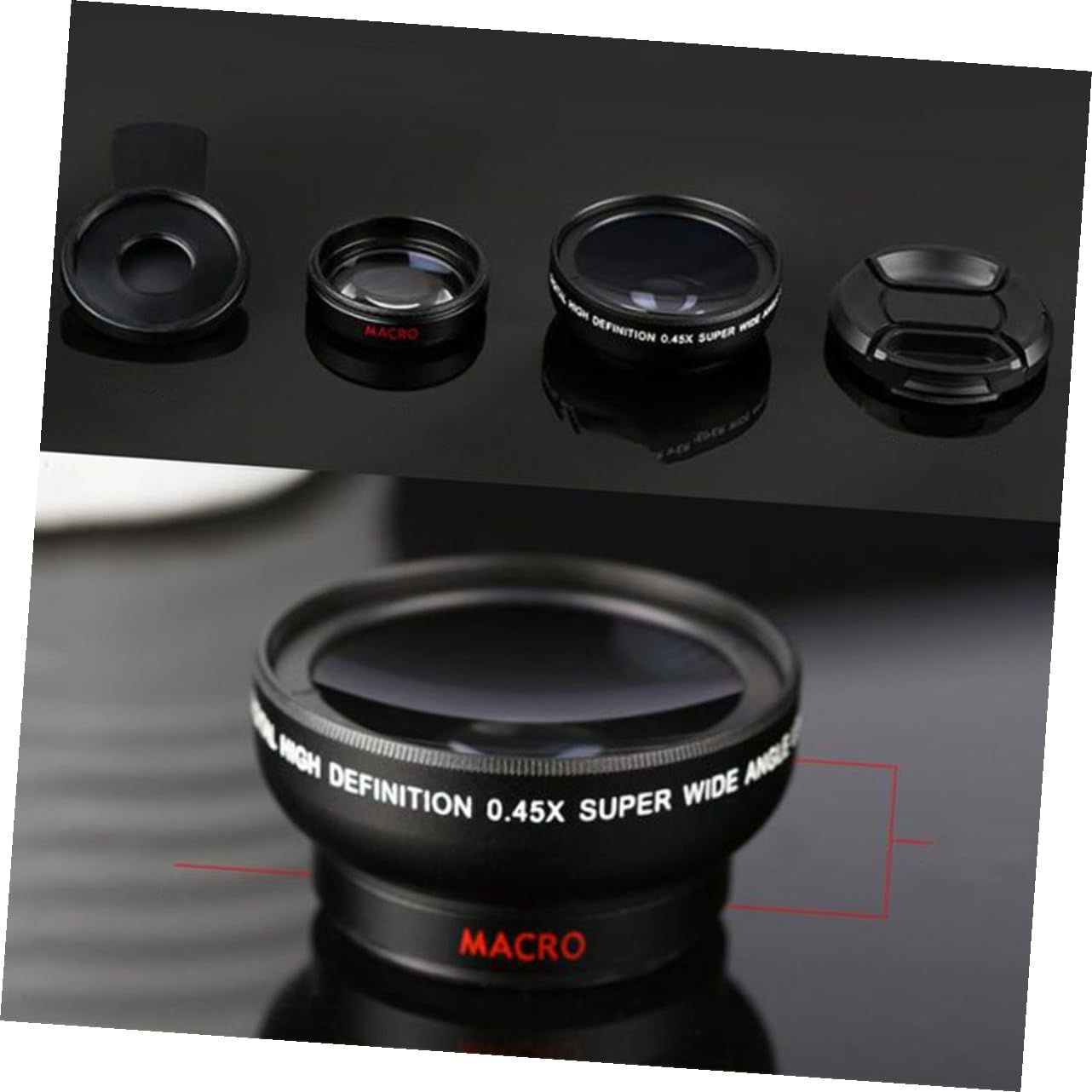 DOITOOL Universal Phone Lens Clip 0.45X Wide Angle and Macro Two-in-One Mobile Phone Camera Lens with 49Mm Uv Filter for Enhanced Smartphone Photography