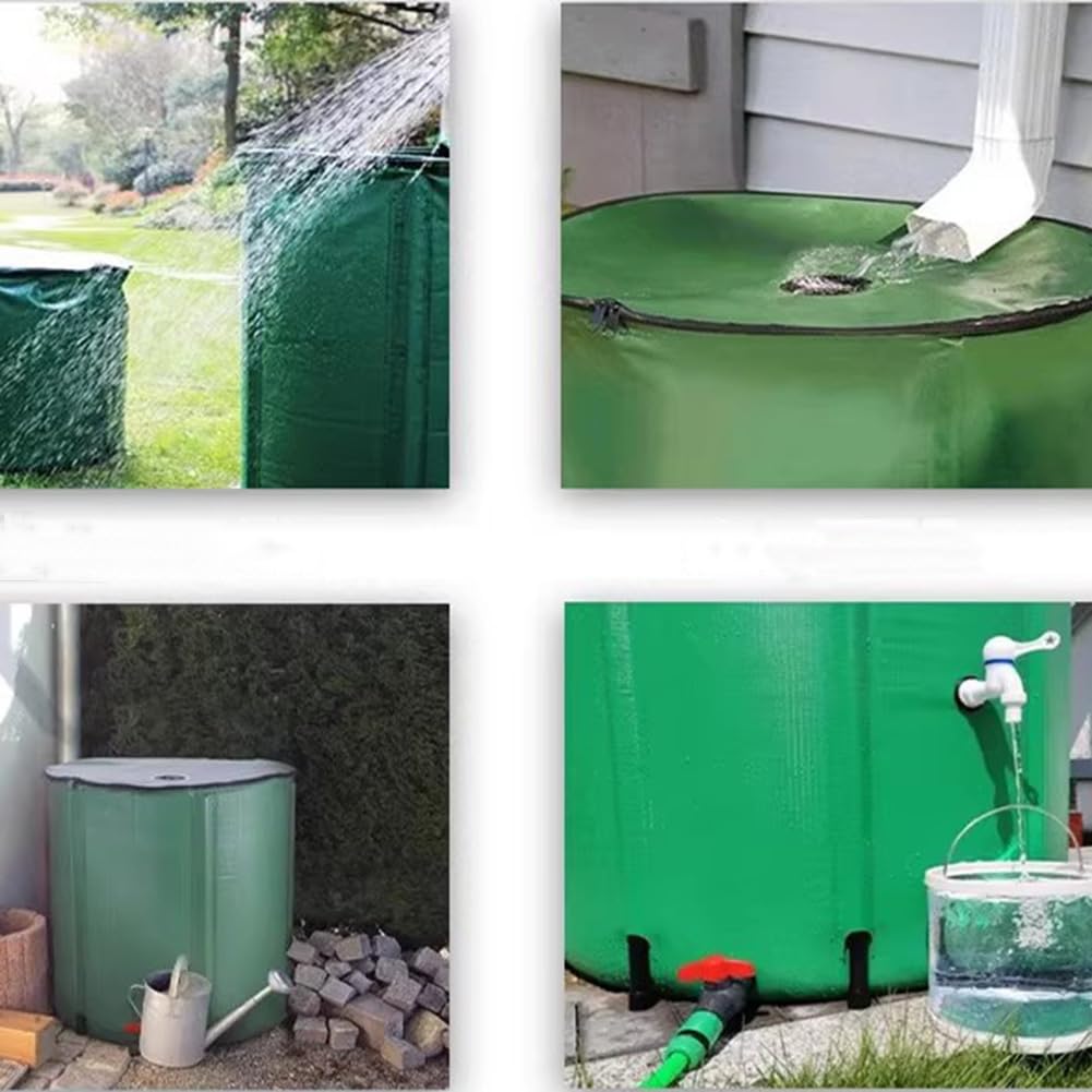 Depósito De Agua De Lluvia con Grifo, Barril Plegable Portátil para La Recogida De Agua De Lluvia, Sistema De Recogida De Agua con Kit De Filtro Y Rebosadero,Negro,100L/40x78cm