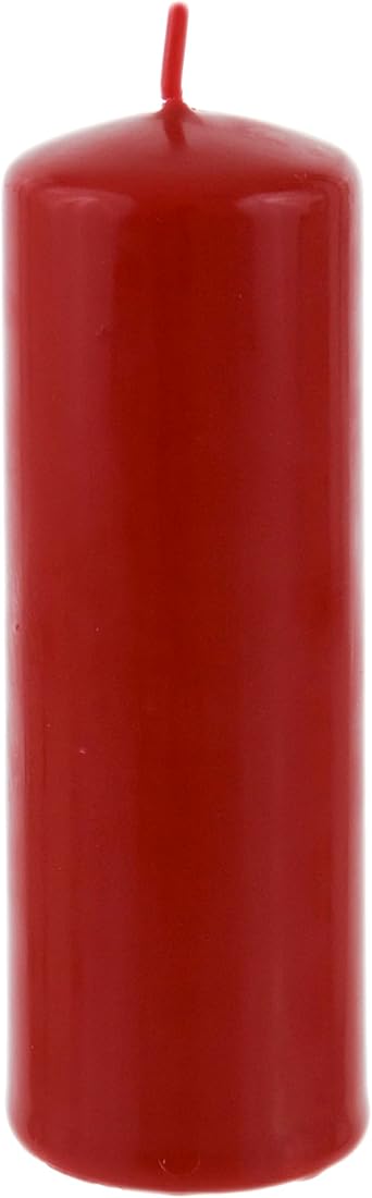 Mega Candles 1 pc Unscented Dome Top Red Pillar Candles, Pressed Premium Wax Candle 2 Inch x 6 Inch, Home Decor, Weddings, Parties, Festivities, Occasions, Florists, Events, Prayers, Memorials