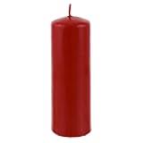 Mega Candles 1 pc Unscented Dome Top Red Pillar Candles, Pressed Premium Wax Candle 2 Inch x 6 Inch, Home Décor, Weddings, Parties, Festivities, Occasions, Florists, Events, Prayers, Memorials