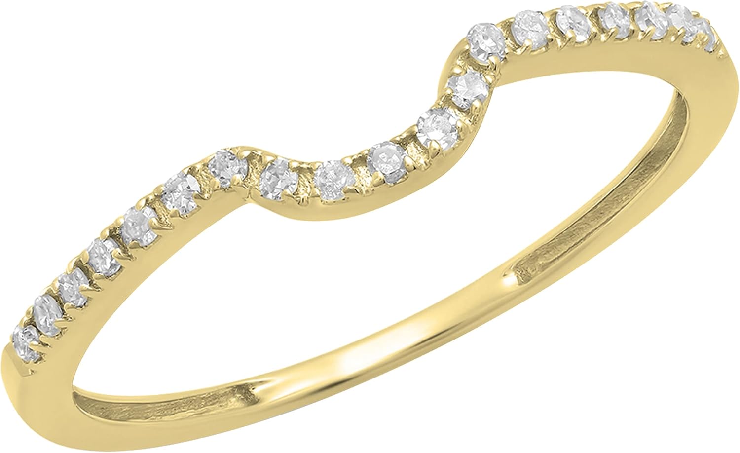 Dazzlingrock Collection 0.11 Cttw Round Lab Grown White Diamond Delicate Wedding Guard Ring in 14K Solid Gold