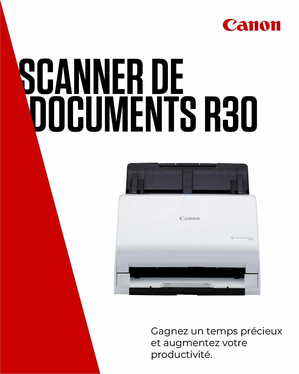 Canon Imageformula R30 - Dokumentenscanner - Contact Image Sensor (cis) - Duplex - A4 - 600 Dpi - Automatischer Dokumenteneinzug (60 Bl?tter) - Usb 2