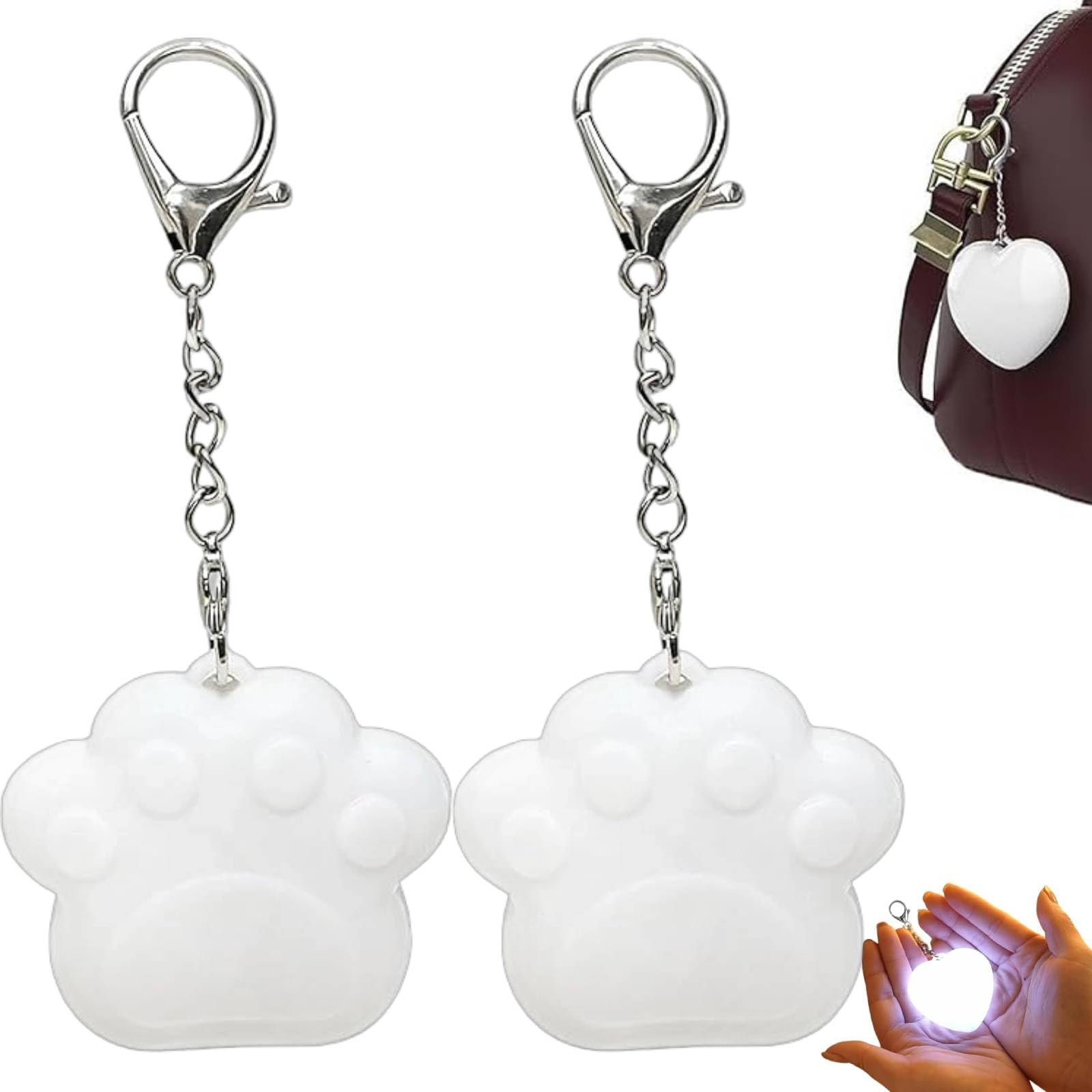 vokkrv 2PCS Love Wallet Tote Bag Touch Sensing Lights, Touch Sensor Purse Light Handbag Light, Rechargeable LED Automatic Glow Heart Shape Handbag Lights for Women (Bear Paw)