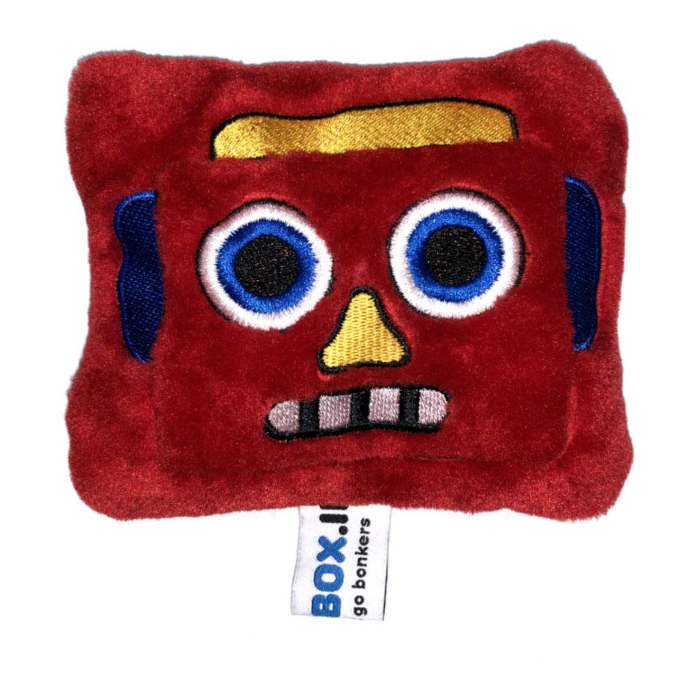 W Robot Emoji Plush Dog Toy for Puppies, Not for Heavy Chewers | Dog Plush Tug Toy