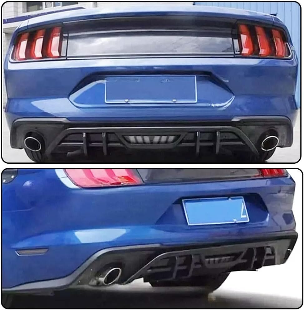 Rear Bumper Lip Diffuser for Ford Mustang 2018-2023 ABS Customized Bumper Lip Spoiler Splitter Light Body Kit